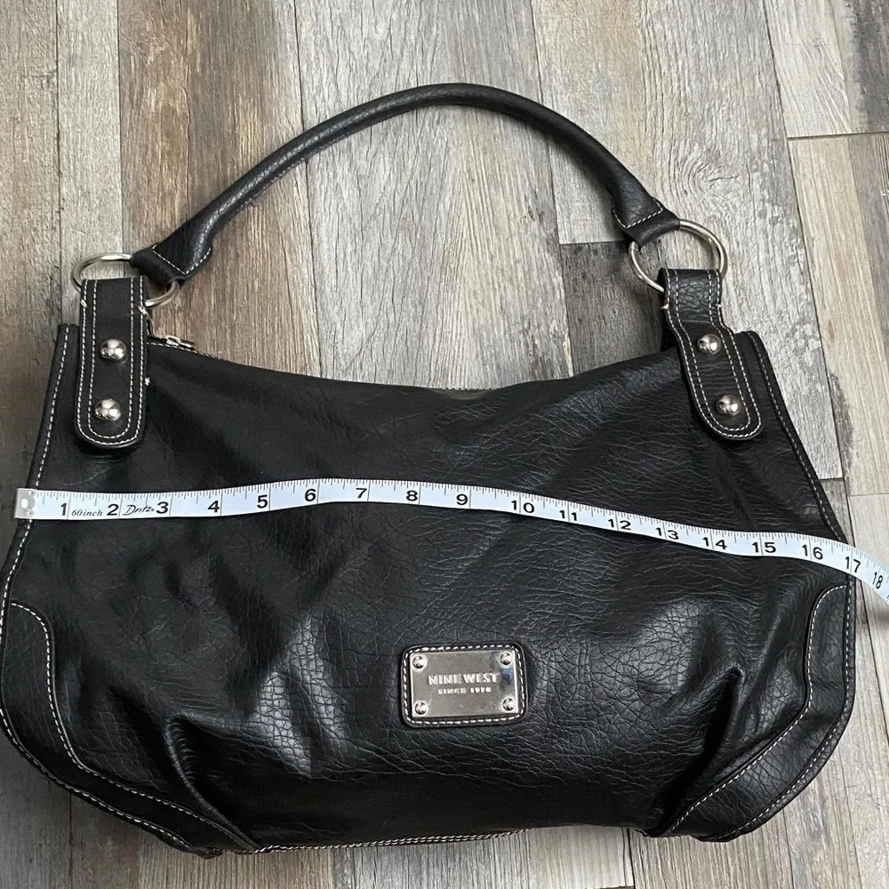 Nine West Black Shoulder Bag with Metallic Details